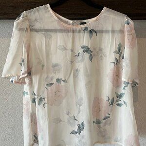 Shein Dazy Sheer Floral Blouse